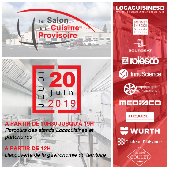 1er salon de la cuisine provisoire par Locacuisines